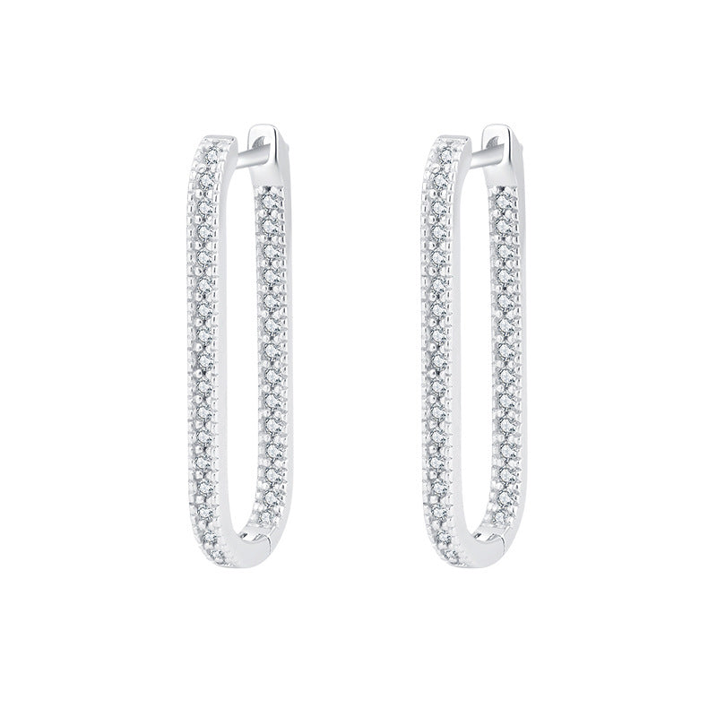 Geometric U-Shape Diamond Earrings